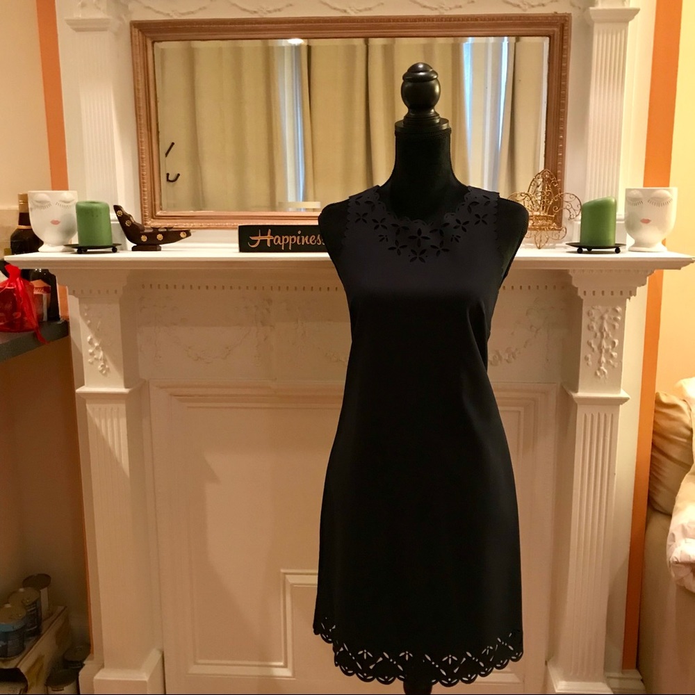 J Crew Scalloped navy dress. Size 2. Never worn.